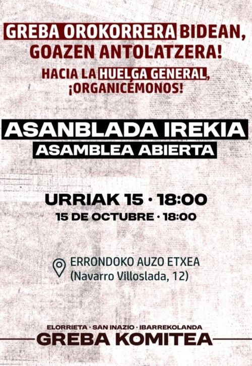 ELORRIETA, SAN INAZIO, IBARREKOLANDA GREBA KOMITEA