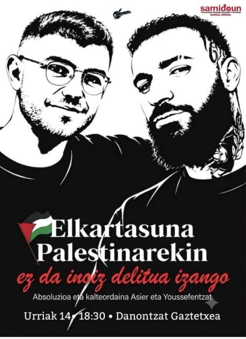 ELKARTASUNA PALESTINAREKIN EZ DA INOIZ DELITUA IZANGO