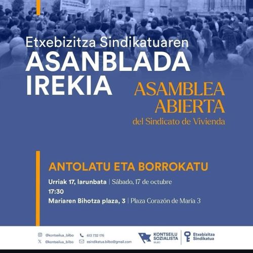 ETXEBIZITZA SINDIKATUAREN ASANBLADA IREKIA (ANTOLATU ETA BORROKATU)