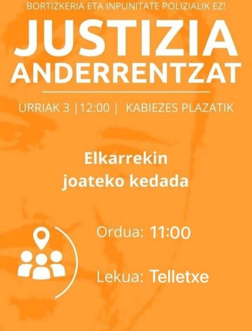 JUSTIZIA ANDERRENTZAT MANIFESTAZIORA ELKARREKIN JOATEKO KEDADA