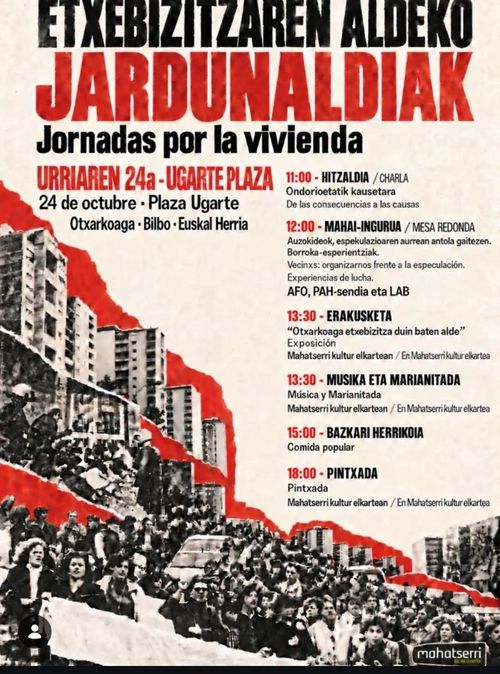 ETXEBIZITZAREN ALDEKO JARDUNALDIAK (JORNADAS POR LA VIVIENDA)