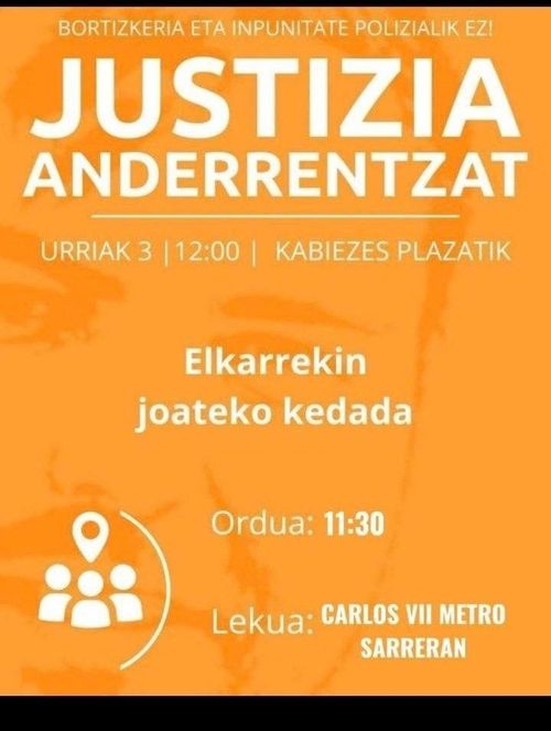 JUSTIZIA ANDERRENTZAT MANIFESTAZIORA ELKARREKIN JOATEKO KEDADA