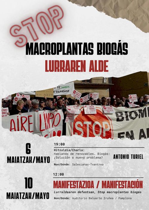 Manifestación "Lurraren defentsan, Stop macroplantas de biogás"